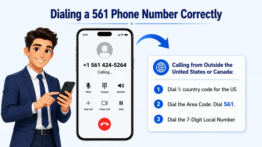 Dialing a 561 phone number correctly — 10-digit dialing with the 728 overlay