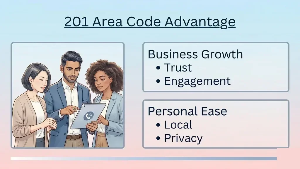 Business and personal benefits of a 201 area code number in Northern New Jersey — local trust, SEO, customer engagement