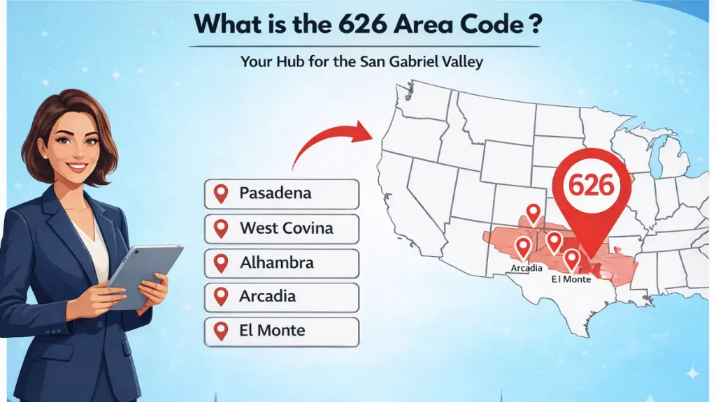 What the 626 area code is and where it covers in the San Gabriel Valley