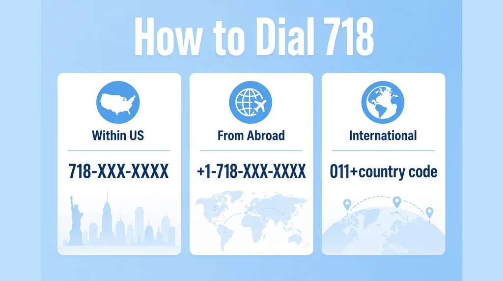 How to Dial a 718 Number — Within US, From Abroad, International formats explained