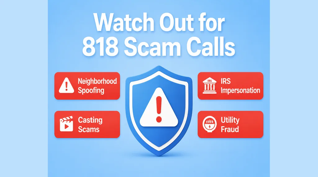 Beware 818 Scam Calls — Neighborhood Spoofing, IRS Impersonation, Casting Scams, Utility Fraud