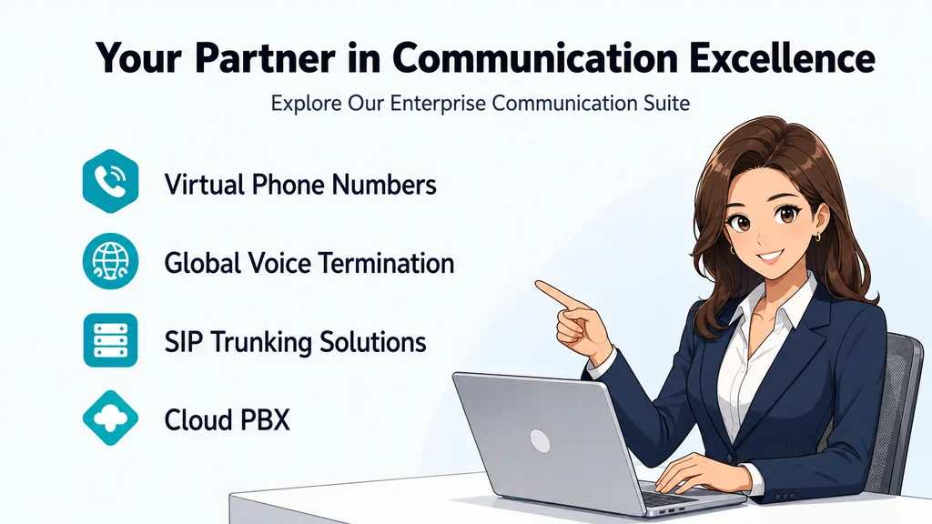 Ajoxi communication platform features for 949 area code — virtual phone numbers, global voice termination, SIP trunking, Cloud PBX