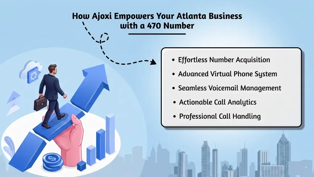 How Ajoxi empowers your Atlanta business with a 470 number — virtual phone system features