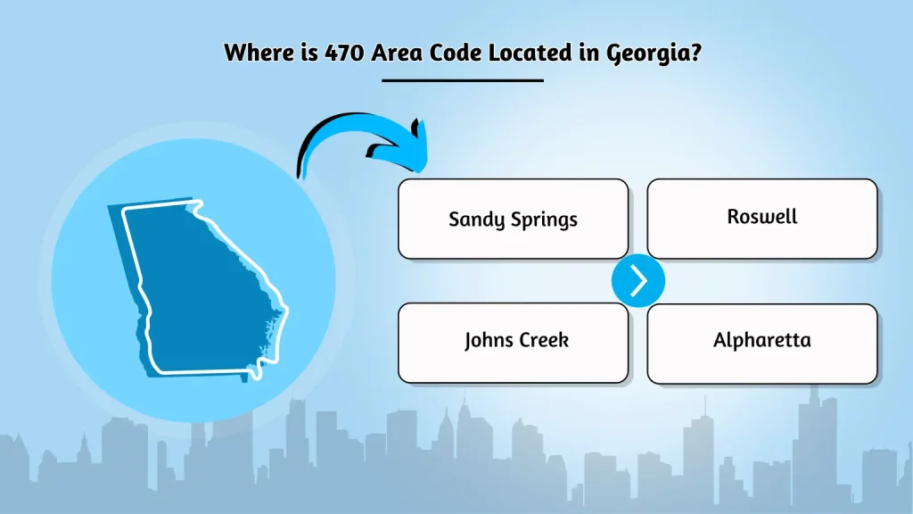 Where is the 470 area code located in Georgia — the Atlanta metro overlay