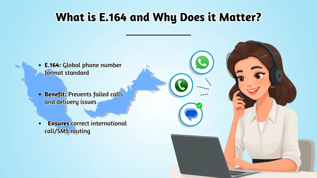 What is the E.164 format — the international numbering standard for phone numbers