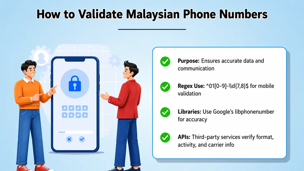 How to validate Malaysian phone numbers — regex, libphonenumber, third-party validation APIs