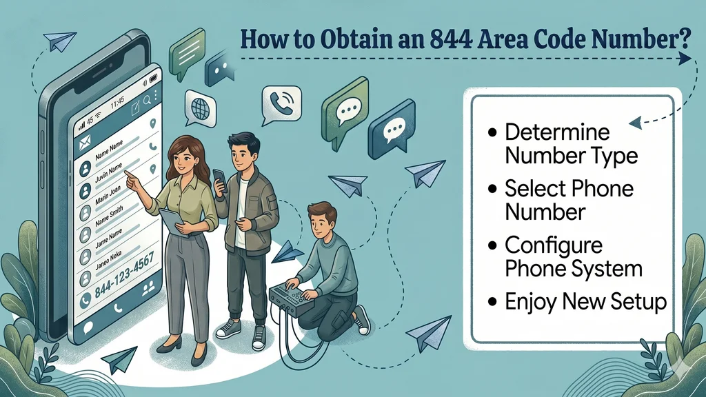 How to obtain an 844 area code number — four-step setup