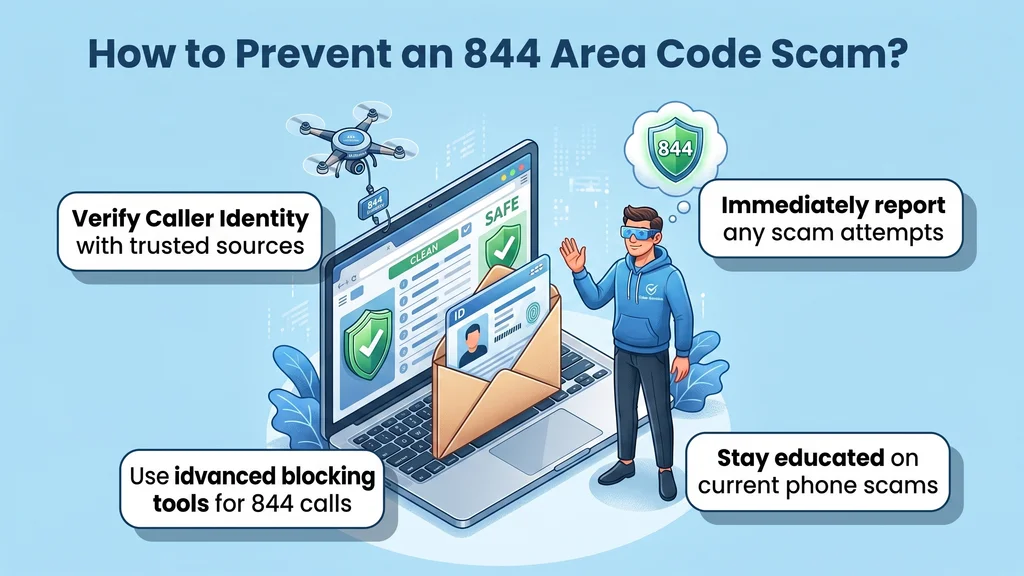 How to prevent an 844 area code scam — verify, block, stay informed, report