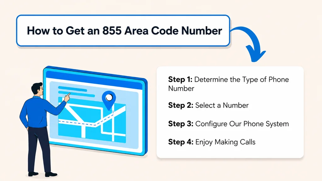 How to get an 855 area code number — four-step setup process