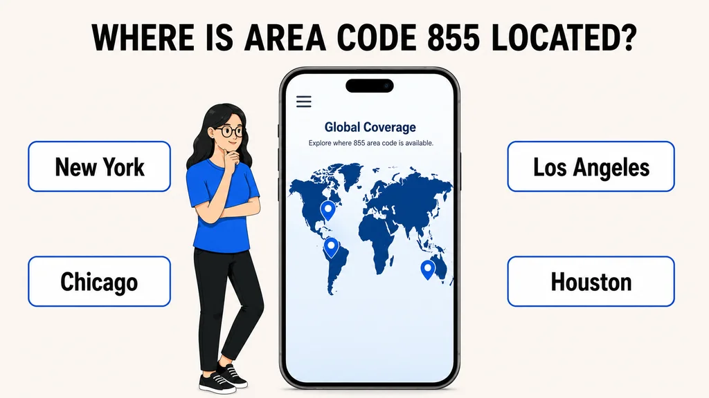 Where is area code 855 located — across the entire North American Numbering Plan