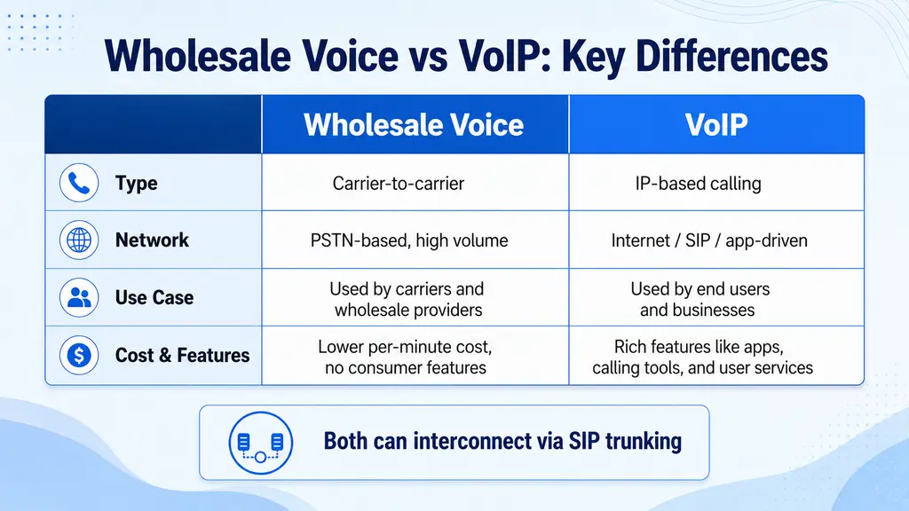 Fiber-optic IP transport carrying wholesale SIP voice traffic