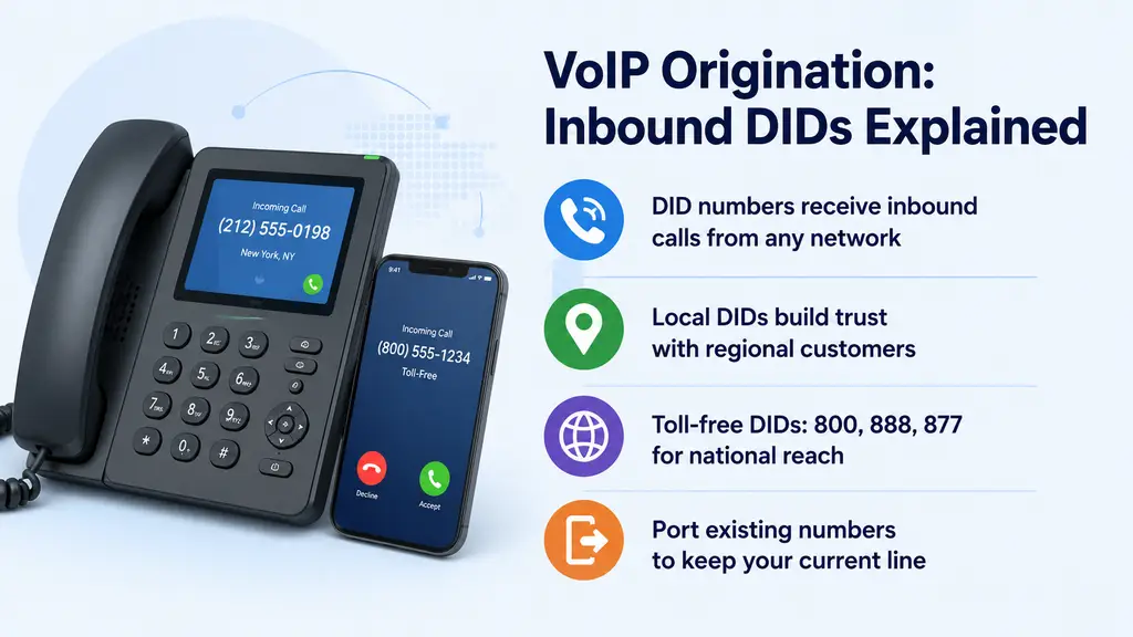 Inbound DID desk phone on a business desk